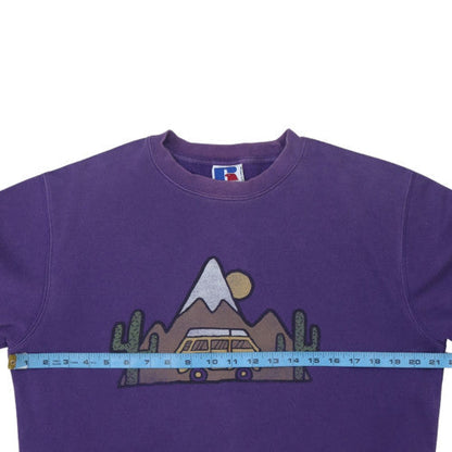 Womens UK Size M Russell Purple Pullover Sweatshirt