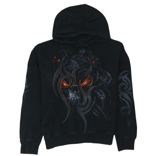 Mens UK Size L Spiral Black Pullover Hoodie