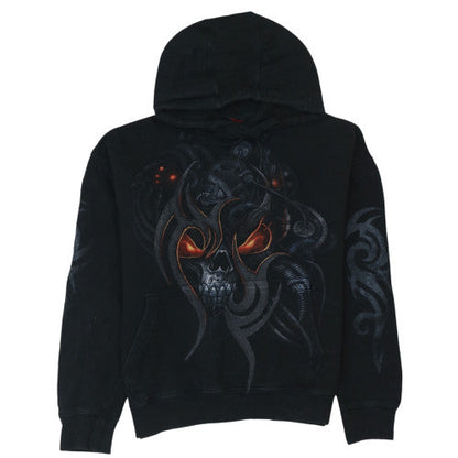 Mens UK Size L Spiral Black Pullover Hoodie