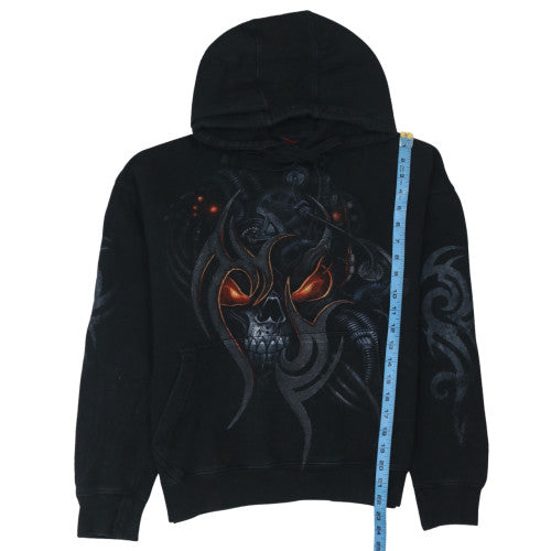 Mens UK Size L Spiral Black Pullover Hoodie