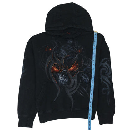 Mens UK Size L Spiral Black Pullover Hoodie