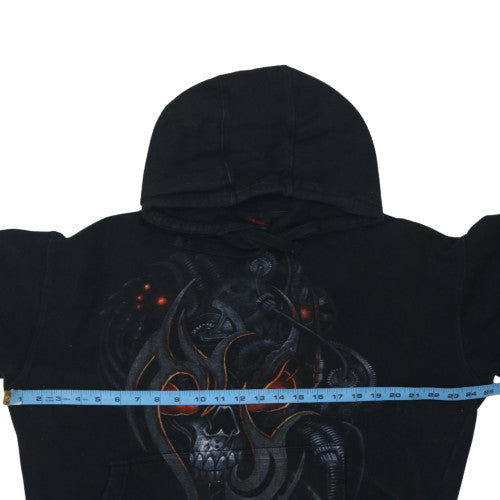 Mens UK Size L Spiral Black Pullover Hoodie