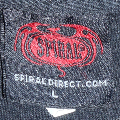 Mens UK Size L Spiral Black Pullover Hoodie