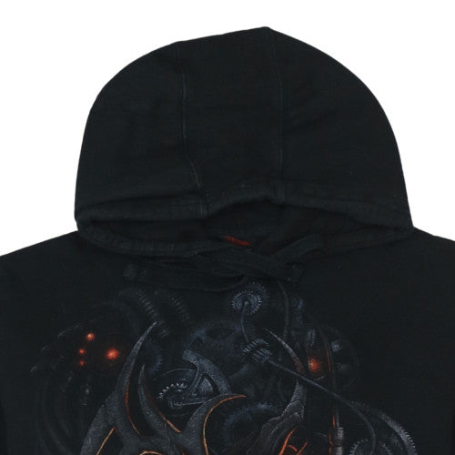 Mens UK Size L Spiral Black Pullover Hoodie