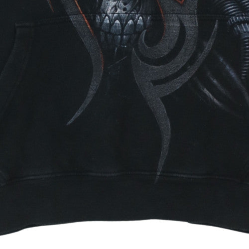 Mens UK Size L Spiral Black Pullover Hoodie