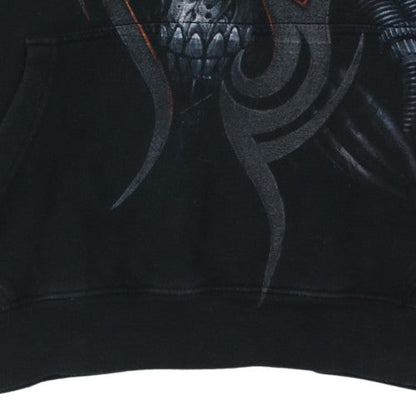 Mens UK Size L Spiral Black Pullover Hoodie