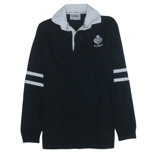 Mens UK Size XL Rugby Nations Black Henley Sweatshirt