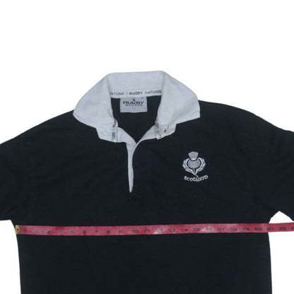 Mens UK Size XL Rugby Nations Black Henley Sweatshirt
