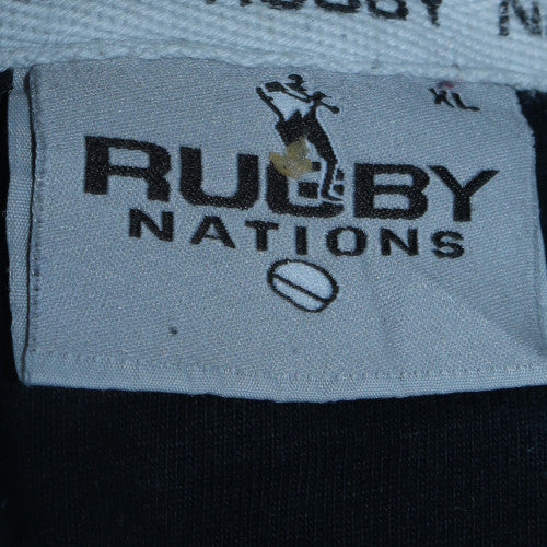 Mens UK Size XL Rugby Nations Black Henley Sweatshirt