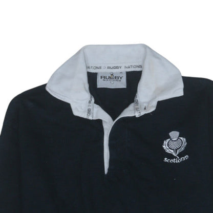 Mens UK Size XL Rugby Nations Black Henley Sweatshirt