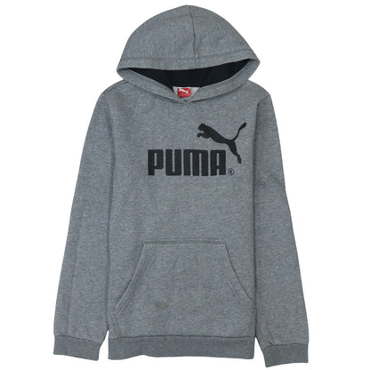 Puma Boys Grey Pullover Hoodie Size 14 Years Cotton Blend Fleece Sweatshirt
