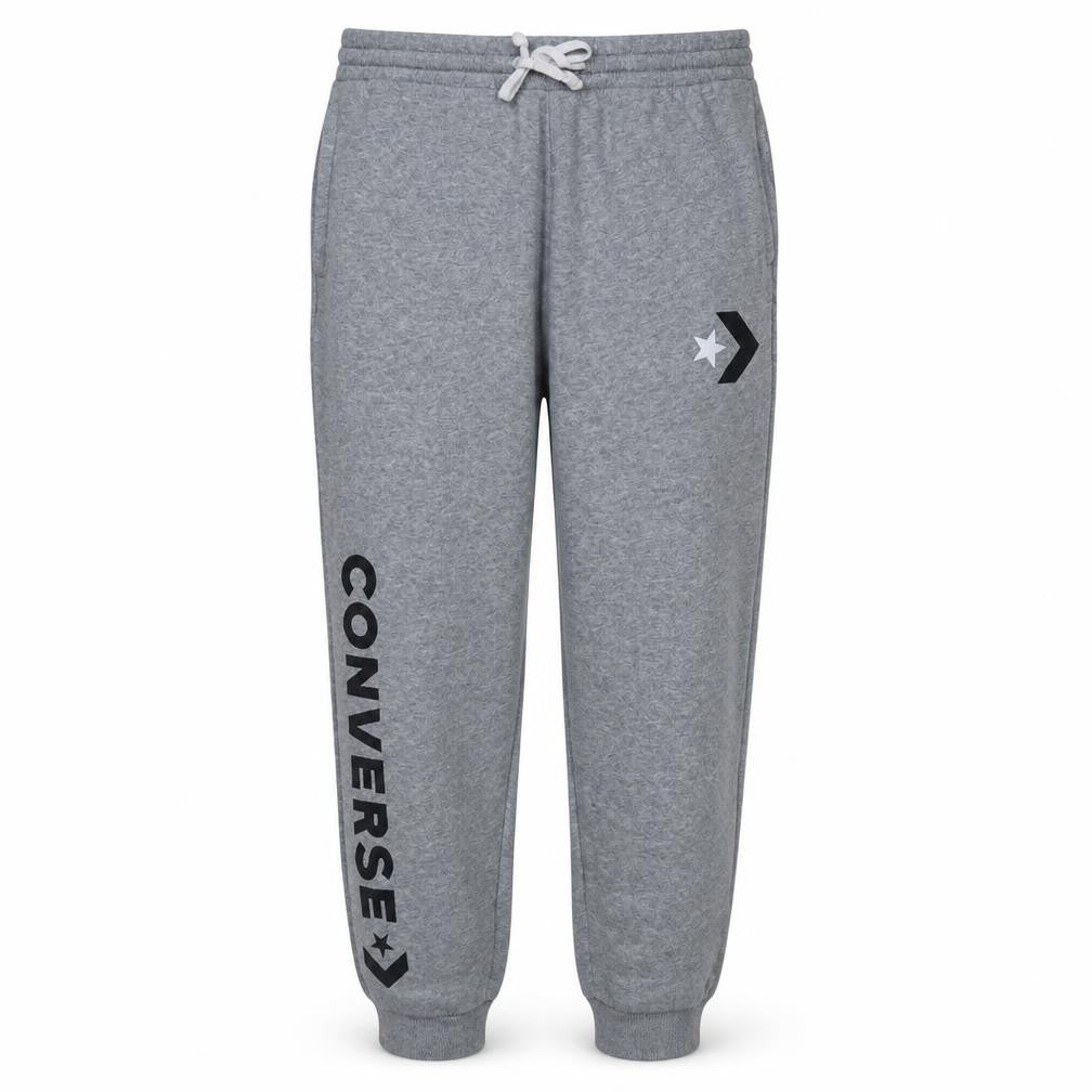 Converse Mens Grey Jogger Sweatpants L Regular Fit Fleece Activewear