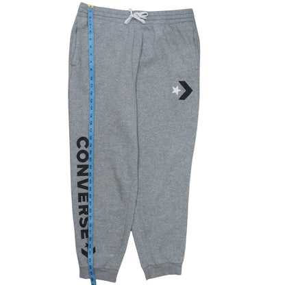 Converse Mens Grey Jogger Sweatpants L Regular Fit Fleece Activewear