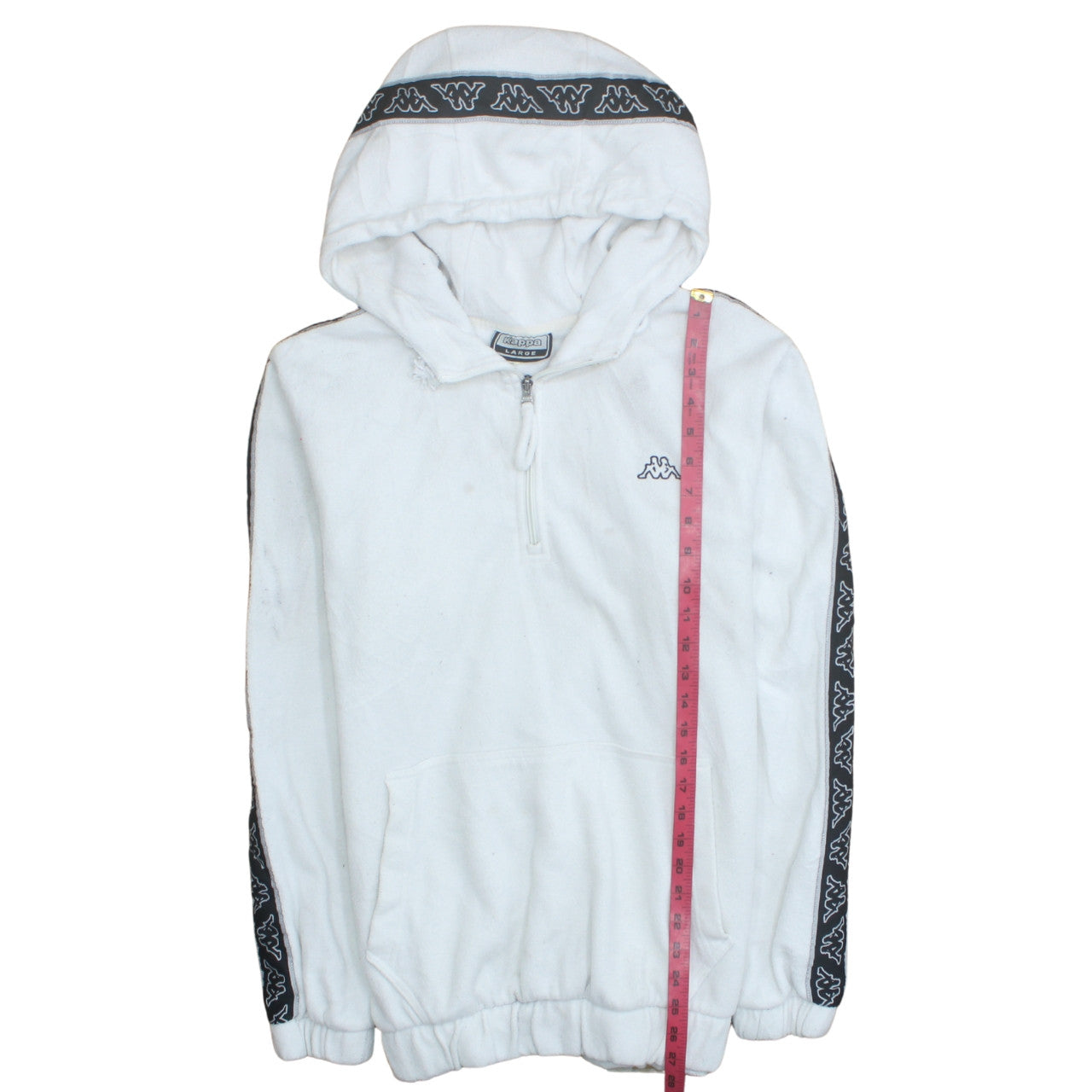 Mens UK Size L Kappa White Pullover Hoodie