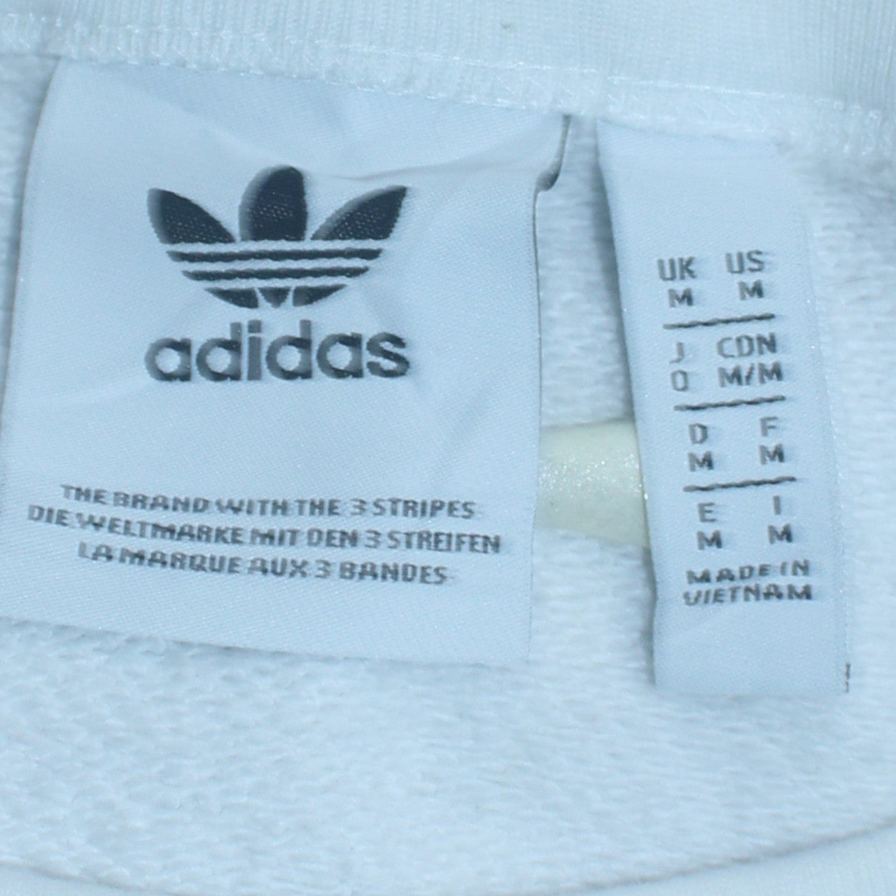 Mens UK Size M adidas White Pullover Sweatshirt