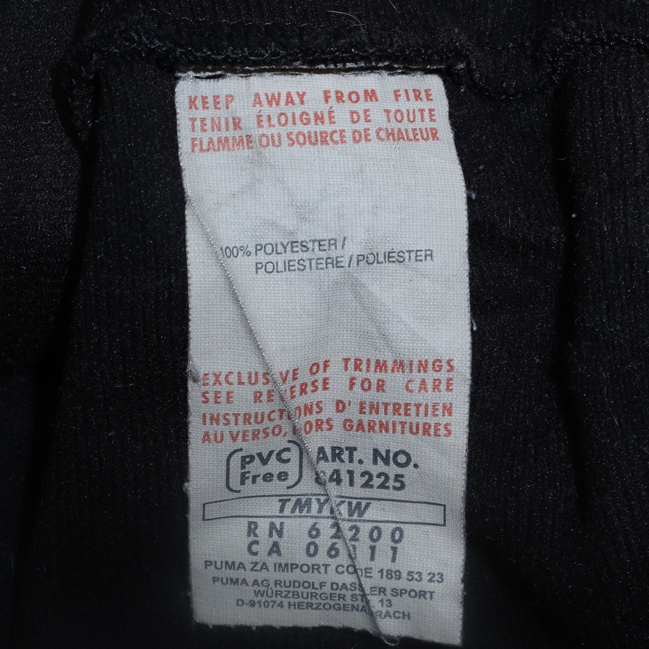 Mens UK Size XL PUMA Black Full Zip Hoodie