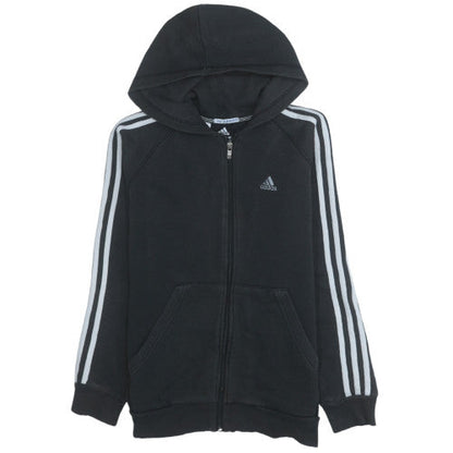 Adidas Boys Black Full Zip Fleece Hoodie 13-14 Years Sportswear