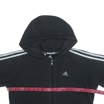 Adidas Boys Black Full Zip Fleece Hoodie 13-14 Years Sportswear