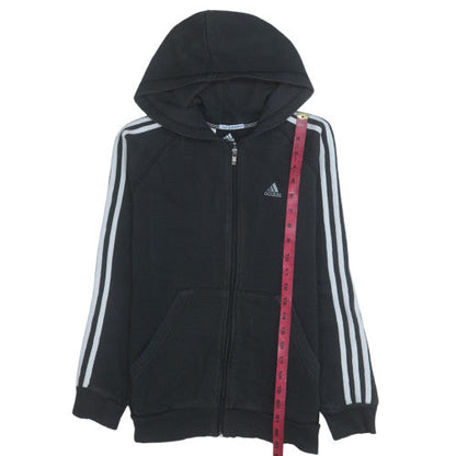 Adidas Boys Black Full Zip Fleece Hoodie 13-14 Years Sportswear
