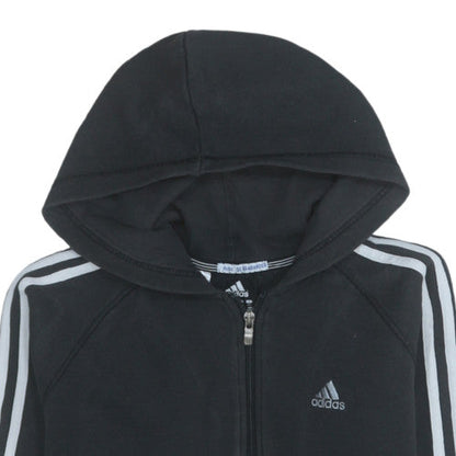 Adidas Boys Black Full Zip Fleece Hoodie 13-14 Years Sportswear