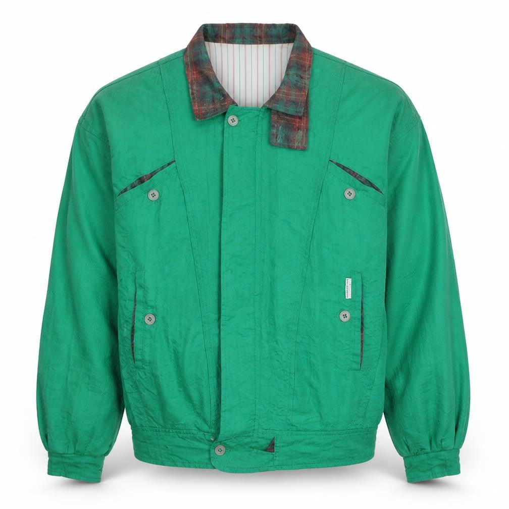 Broz Brother's Men's Green Cotton Bomber Jacket Size L Vintage