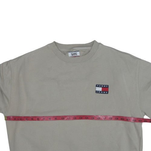 Mens UK Size L Tommy Jeans Beige Pullover Sweatshirt