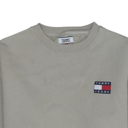 Mens UK Size L Tommy Jeans Beige Pullover Sweatshirt