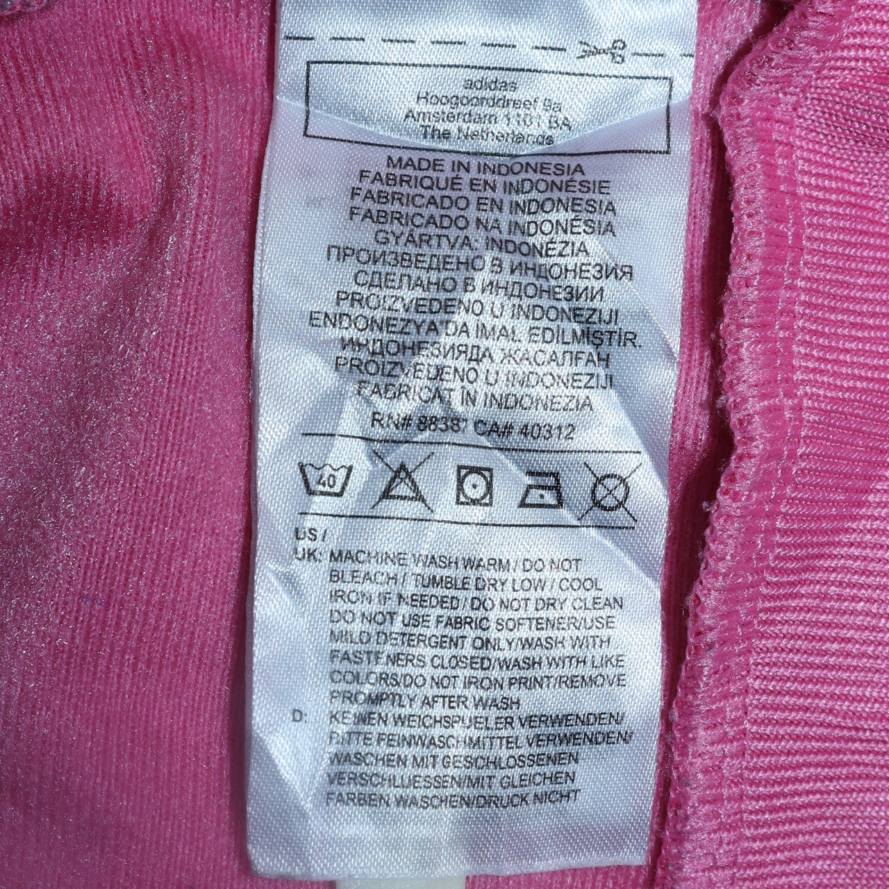 Womens UK Size L adidas Pink Full Zip Sweatshirt