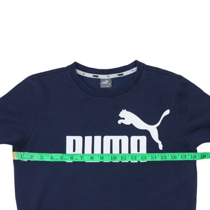 Puma Boys Blue Logo Pullover Fleece Sweatshirt 14-15 Years