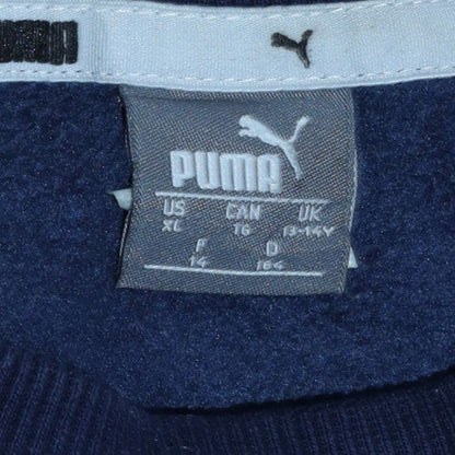Puma Boys Blue Logo Pullover Fleece Sweatshirt 14-15 Years