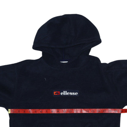 Ellesse Girls Black Fleece Pullover Hoodie Size 14 Years Hooded Sweatshirt
