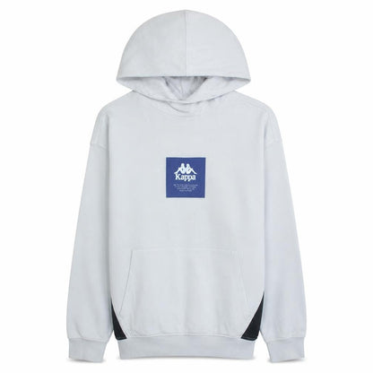 Front view of Kappa x Zara boys’ white hoodie 13-14 years pullover cotton blend