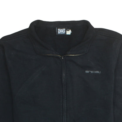 Animal Men's Black Fleece Full Zip Mid-Length Active Jacket Size M