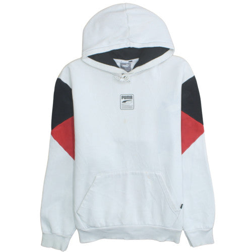 Mens UK Size L PUMA White Pullover Hoodie