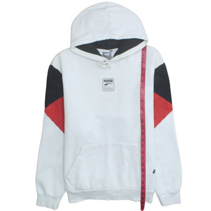 Mens UK Size L PUMA White Pullover Hoodie