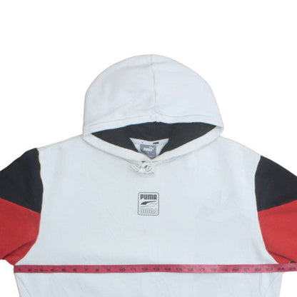 Mens UK Size L PUMA White Pullover Hoodie