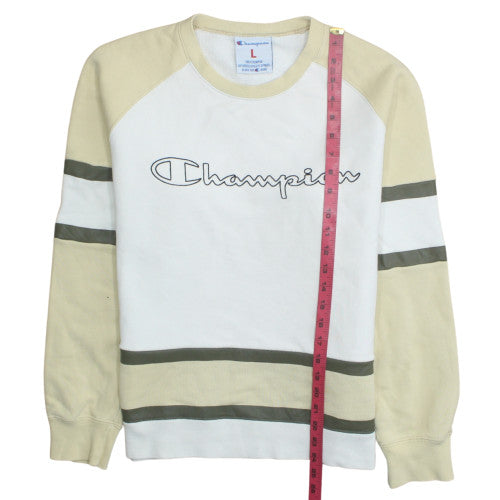 Womens UK Size L Champion Beige Pullover Sweatshirt