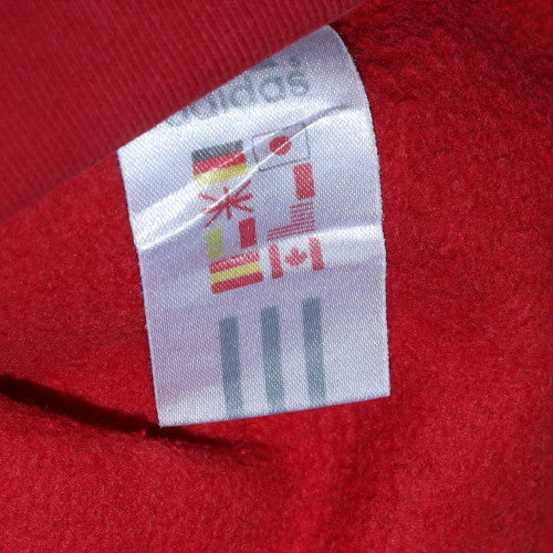 adidas Boys Red Pullover Sweatshirt 11-12 Years Logo Fleece Crew Neck