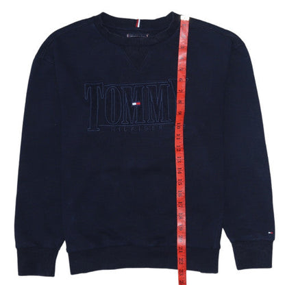 Tommy Hilfiger Boys Blue Crew Neck Pullover Logo Sweatshirt Size 164