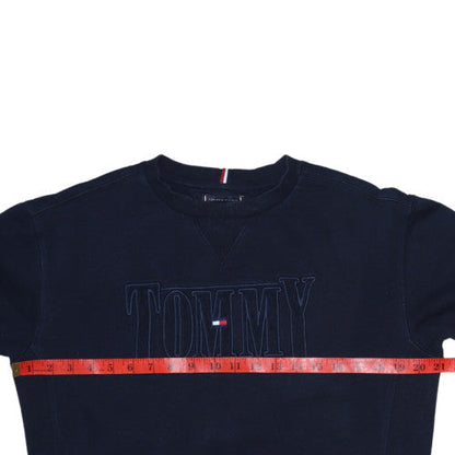 Tommy Hilfiger Boys Blue Crew Neck Pullover Logo Sweatshirt Size 164