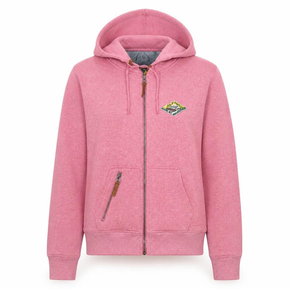 Womens UK Size M Alpine Club Switzerland Pink Full Zip Hoodie