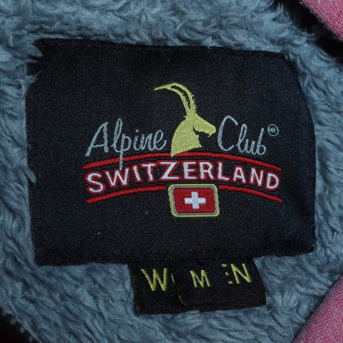 Womens UK Size M Alpine Club Switzerland Pink Full Zip Hoodie