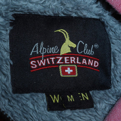 Womens UK Size M Alpine Club Switzerland Pink Full Zip Hoodie