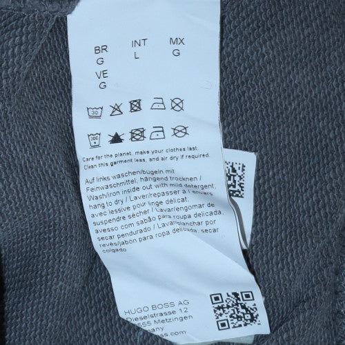 Mens UK Size L Boss Grey Pullover Hoodie