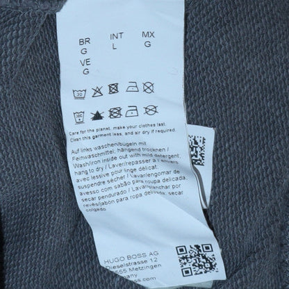 Mens UK Size L Boss Grey Pullover Hoodie