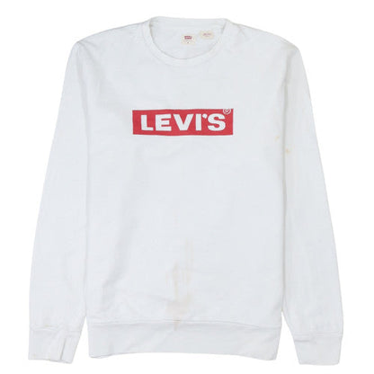 Mens UK Size M Levi's White Pullover Sweatshirt