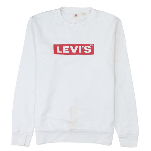 Mens UK Size M Levi's White Pullover Sweatshirt