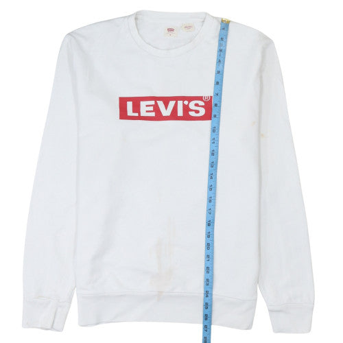 Mens UK Size M Levi's White Pullover Sweatshirt