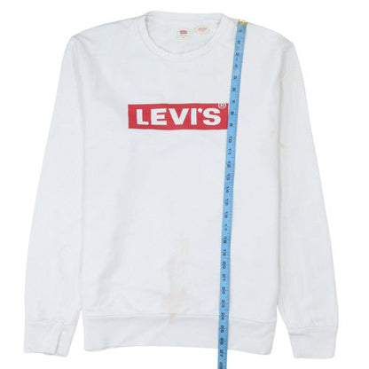 Mens UK Size M Levi's White Pullover Sweatshirt