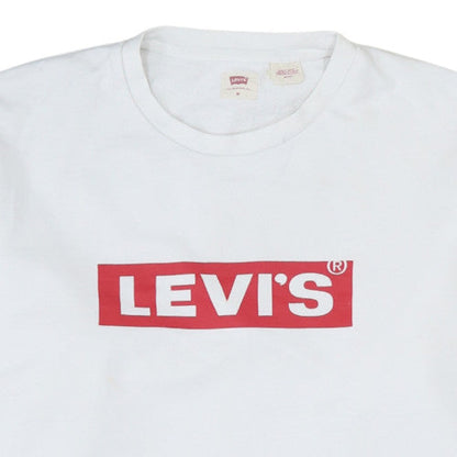Mens UK Size M Levi's White Pullover Sweatshirt
